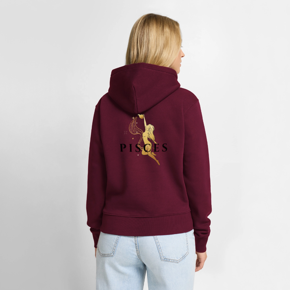Women’s Pisces zodiac hoodie - burgundy